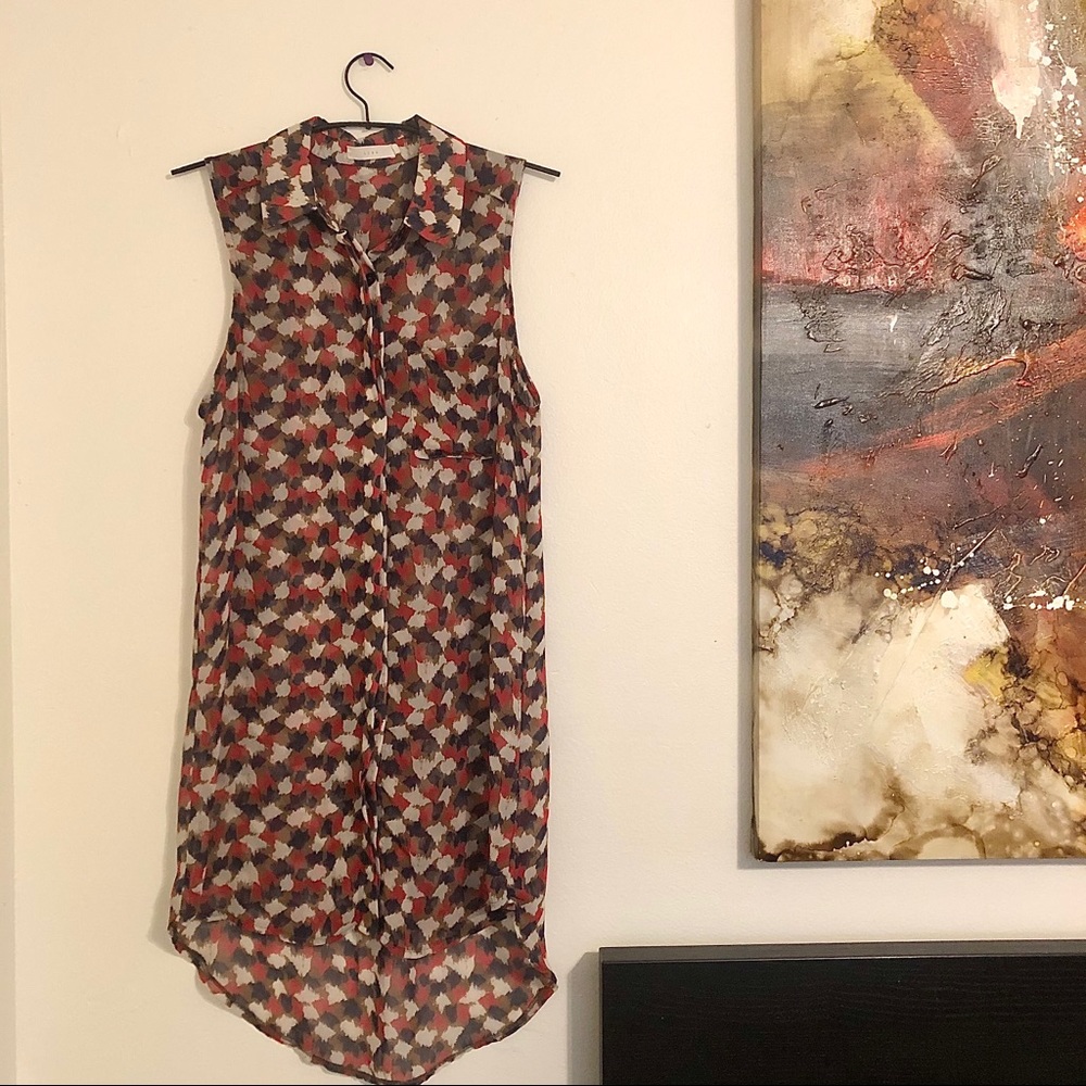 LUSH sleeveless button-down top/dress